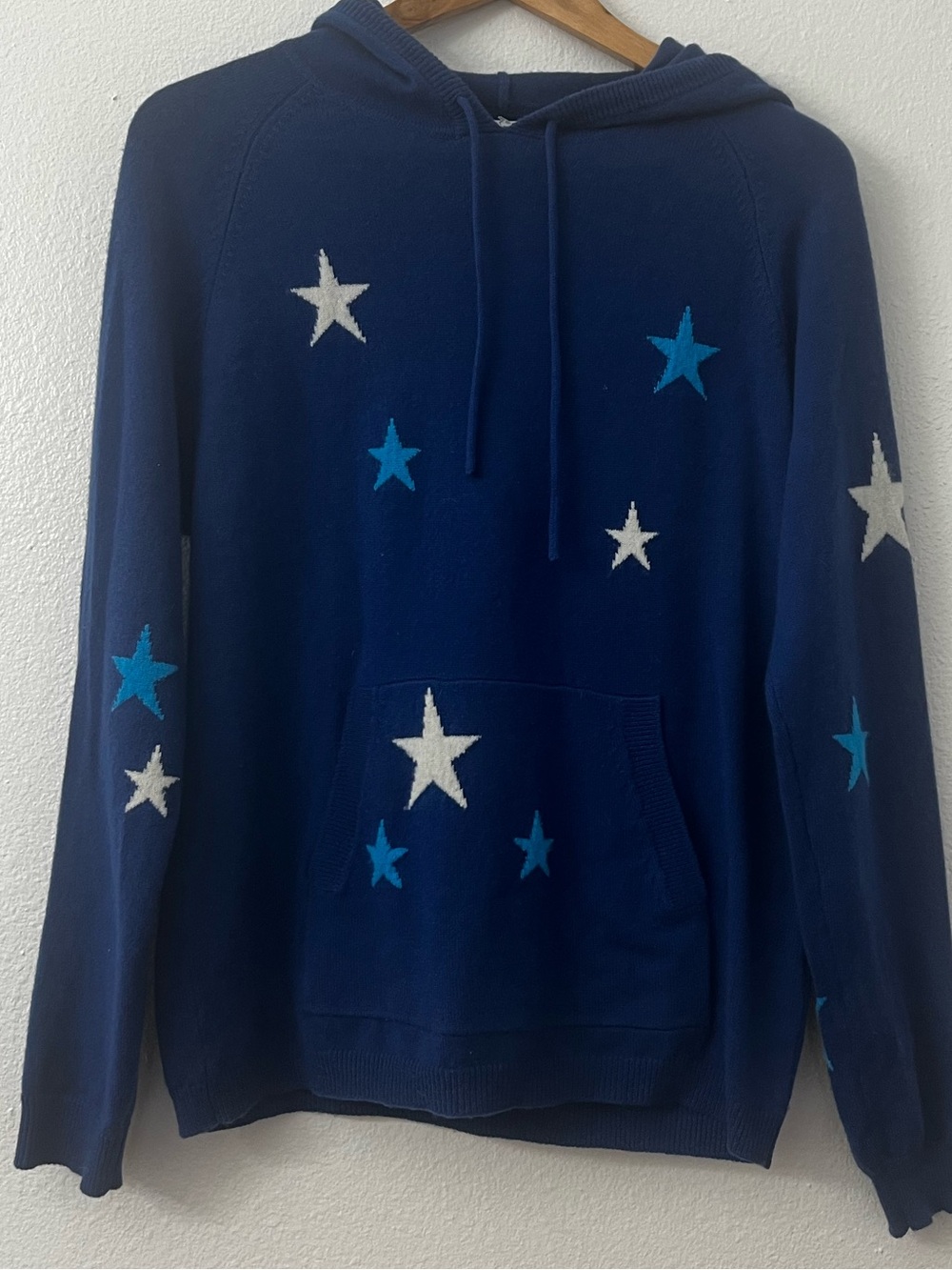 Chinti & Parker Navy Star Cashmere Hoodie Sweater